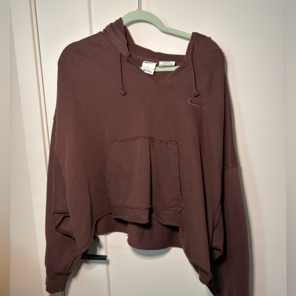 Brown Cropped Nike Hoodie